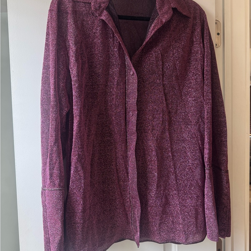 Oseree Burgundy Glitter Blouse